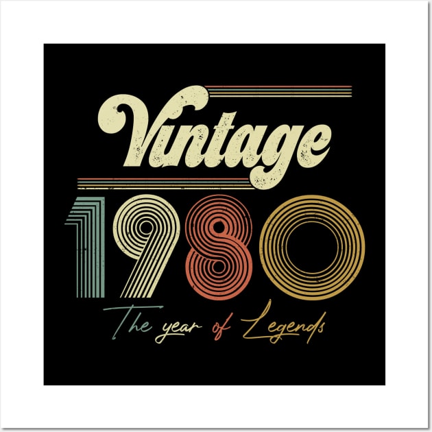 Vintage 1980 Year of Legend 40th Birthday Gift Ideas Wall Art by for shop